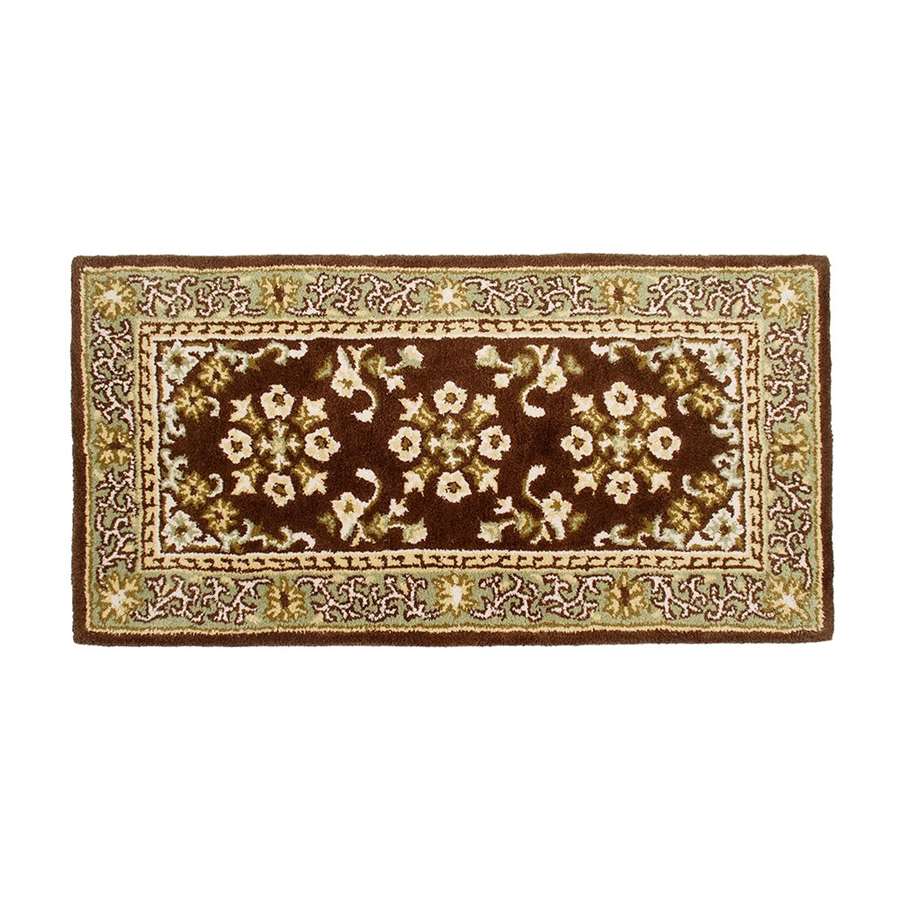 Minuteman International Oriental 44x22in Rectangle Hearth Rug | Traditional Coffee Wool | Fireplace & Entryway Floor Protection | Model H-28