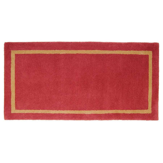 Minuteman International Sangria 44x22in Rectangular Wool Hearth Rug | Solid Sangria with Coordinating Border | Fireplace & Entryway Floor | Model H-3