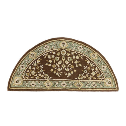 Minuteman International Oriental 56x26in Half Round Hearth Rug | Traditional Persian Wool Coffee | Fireplace & Entryway Floor Protection | Model H-39
