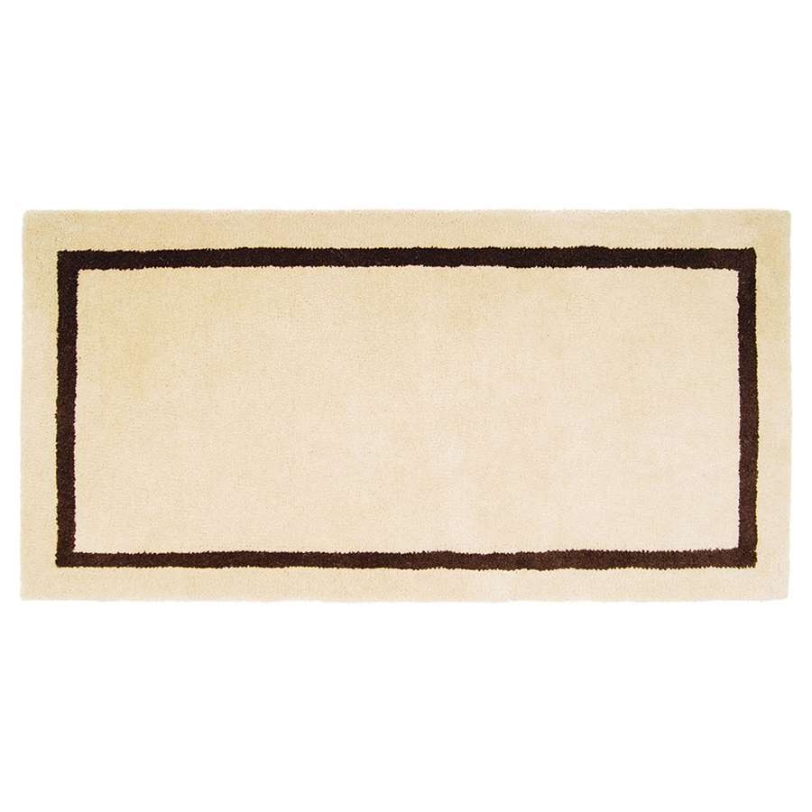 Minuteman International Mesa 44in Rectangular Wool Area Rug | Contemporary Solid Tan with Coordinating Border | Living Room & Hearth Rug | Model H-5