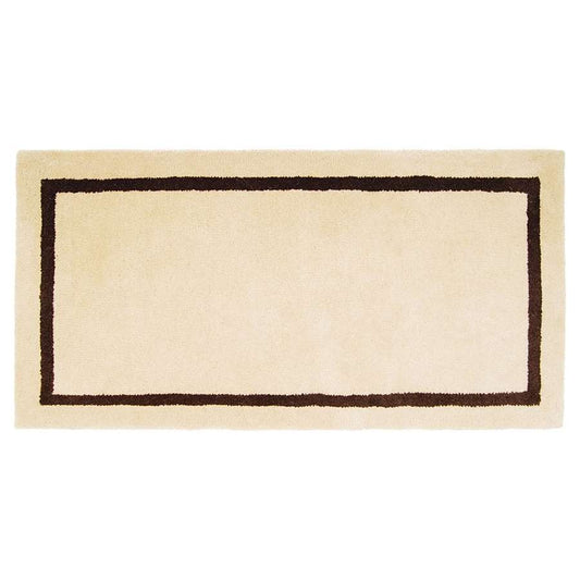 Minuteman International Mesa 44in Rectangular Wool Area Rug | Contemporary Solid Tan with Coordinating Border | Living Room & Hearth Rug | Model H-5