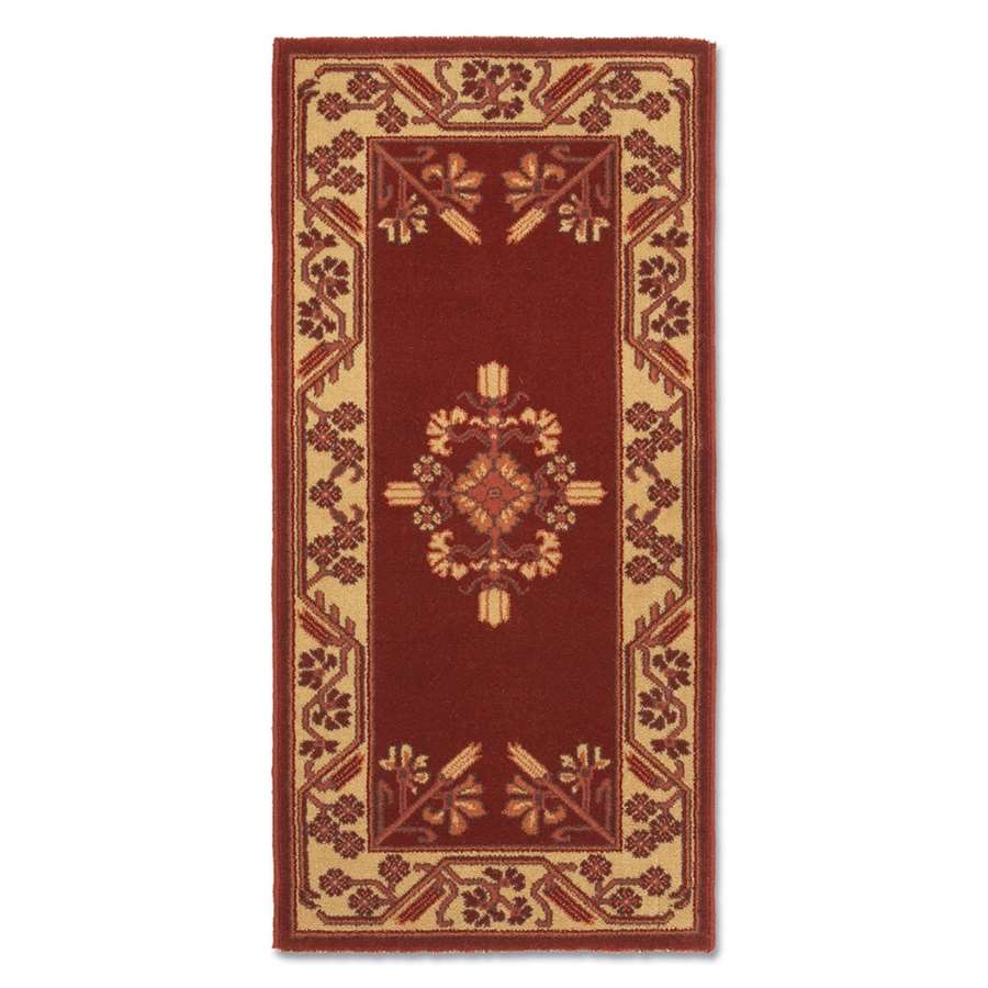 Minuteman International Jardin 44 x 22 in Rectangular Hearth Rug | Traditional Vermillion Wool with Medallion Pattern | Fireplace & | Model H-600