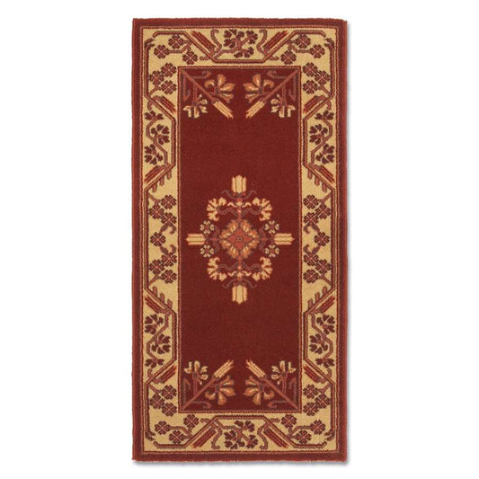Minuteman International Jardin 44 x 22 in Rectangular Hearth Rug | Traditional Vermillion Wool with Medallion Pattern | Fireplace & | Model H-600