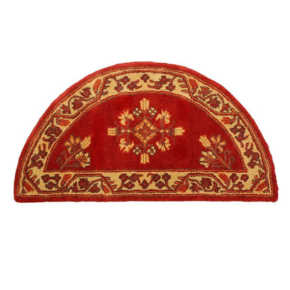 Minuteman International Jardin 44in Half Round Rug | Vermillion 100% Virgin Wool Hearth Rug | Fireplace & Entryway Floor Protection | Model H-603