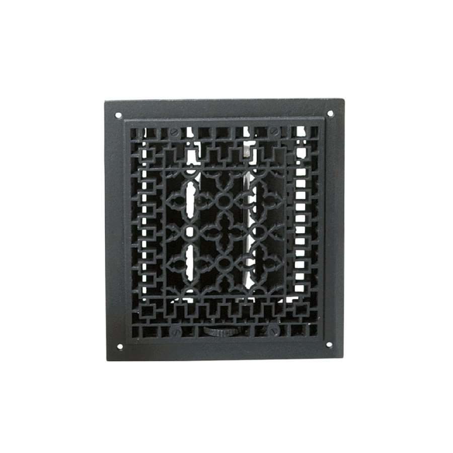 Minuteman International JR-14 Cast Iron Register 12 x 14 in | Traditional Black Louvered | Fireplace Heat Deflector & Floor Vent | Model JR-14