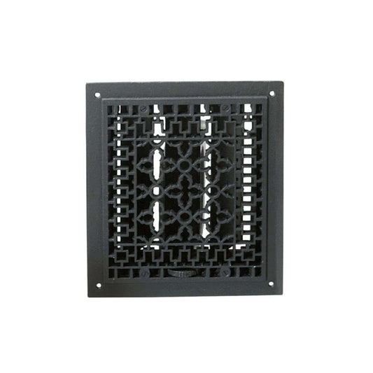 Minuteman International JR-14 Cast Iron Register 12 x 14 in | Traditional Black Louvered | Fireplace Heat Deflector & Floor Vent | Model JR-14
