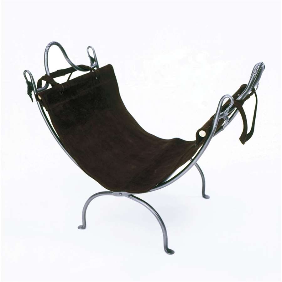 Minuteman International Log Carrier & Stand Leaf End 20.5in | Wrought Iron Graphite Powder Coated | Fireplace & Hearth Wood Holder | Model LCR-06