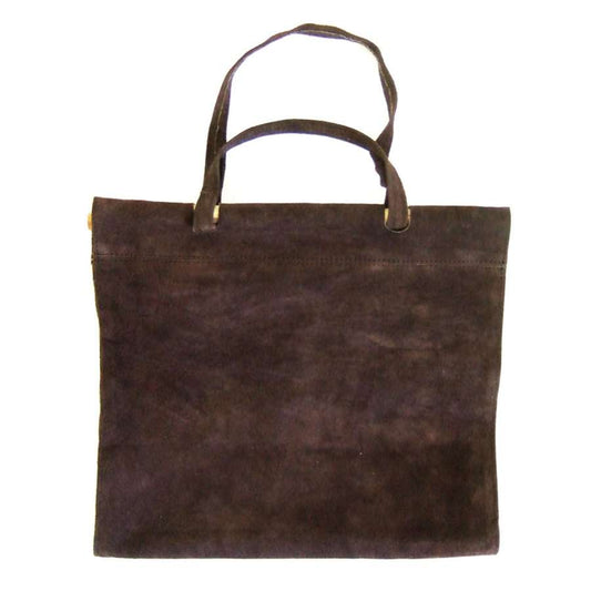 Minuteman International Suede Log Carrier | Rustic Dark Brown Suede | Fireplace & Hearth Log Transport | 16 x 28 x 1.5 in | Model LCR-06C