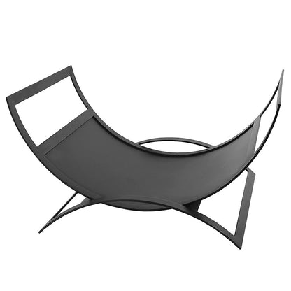 ACHLA Metropolis Log Basket 23in Wrought Iron | Bauhaus Geometric Matte Black | Living Room & Fireplace Wood Holder | 23 x 28 x 15 in | Model LCR-14