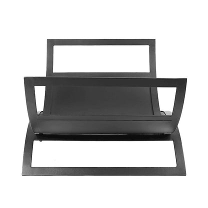 ACHLA Metropolis Log Basket 23in Wrought Iron | Bauhaus Geometric Matte Black | Living Room & Fireplace Wood Holder | 23 x 28 x 15 in | Model LCR-14
