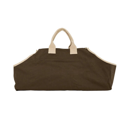 Minuteman International Canvas Log Carrier | Sage with Ivory Trim | Fireplace & Hearth Wood Transport | 35 x 21 in | Model LCR-26