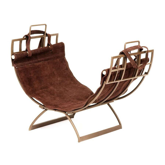 Minuteman International Arts & Craft Log Carrier | Wrought Iron Roman Bronze Powder Coated | Indoor & Outdoor Firewood Storage | Model LCR-36CZ