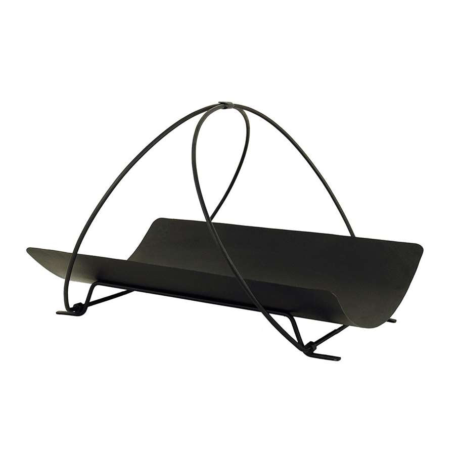 Minuteman International Petite Panier Log Basket | Wrought Iron Black Powder Coated | Fireplace Hearth & Wood Stove | 20 x 15 x 13.5 in | Model LCR-38