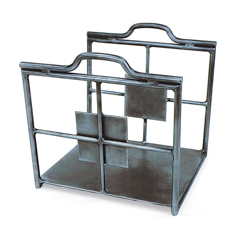 Minuteman International Wright Design Log Basket | 16in Graphite Wrought Iron | Firewood Storage for Living Room & Hearth | 12.5 x 12 x | Model LCW-16