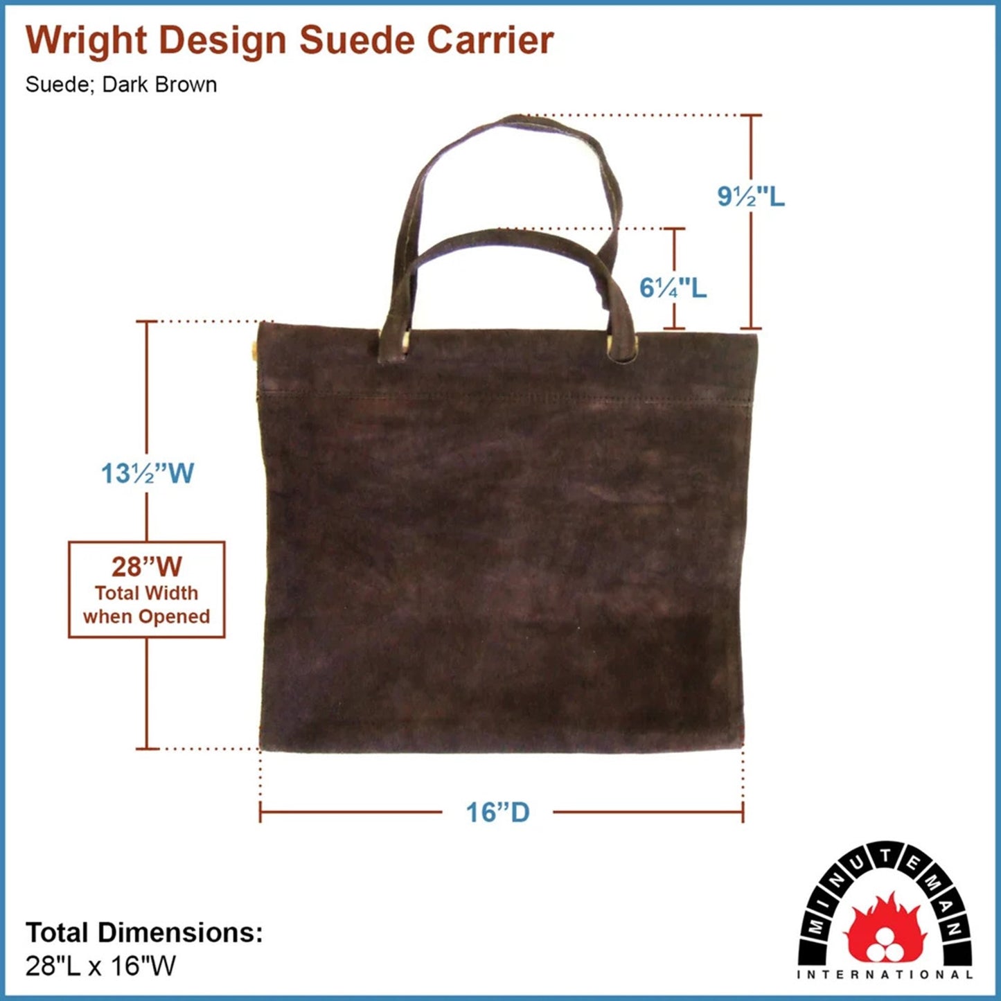 Minuteman International Wright Design Log Basket | Graphite Wrought Iron Wood Holder with Suede Carrier | Living Room & Hearthside | Model LCW-16C