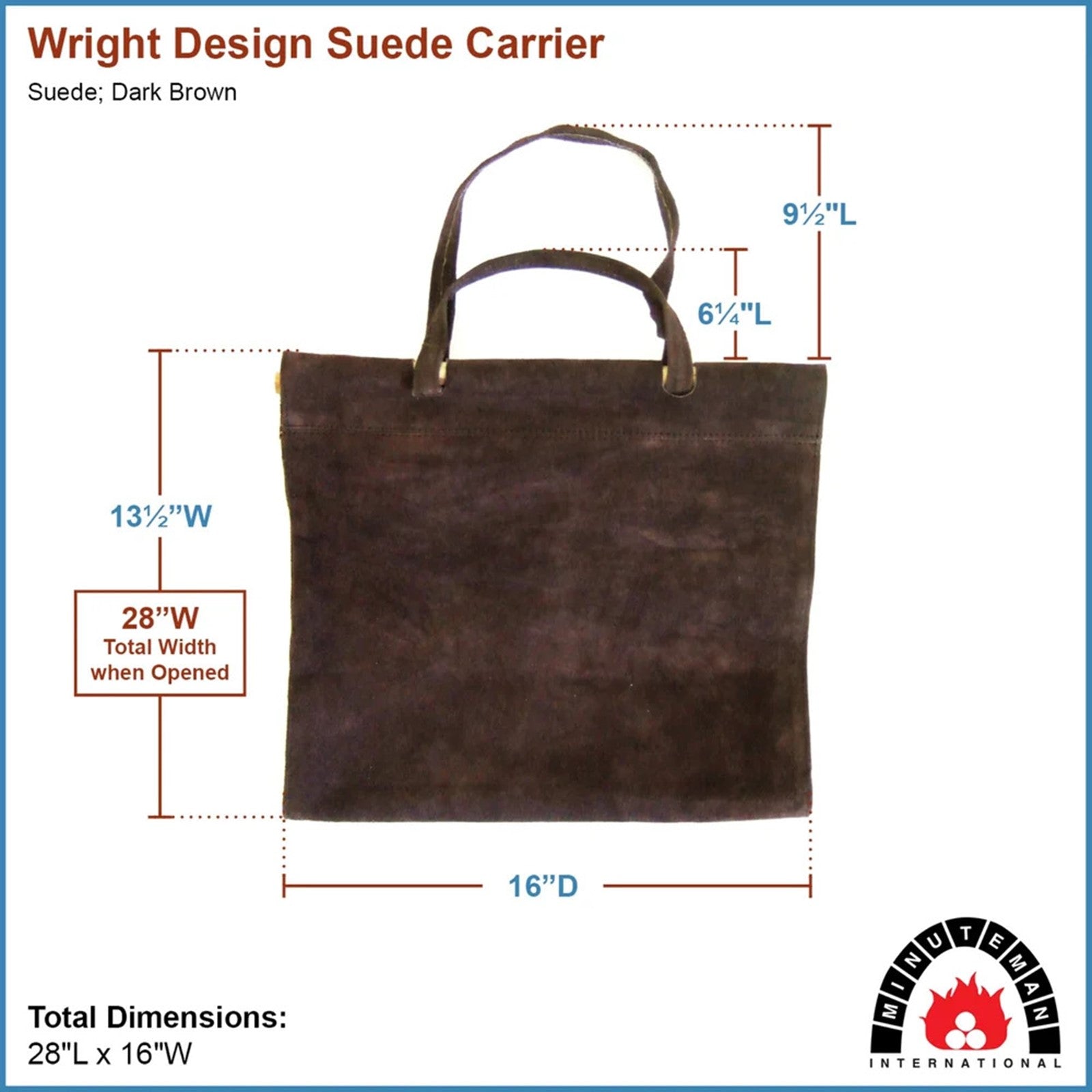 Minuteman International Wright Design Log Basket | Graphite Wrought Iron Wood Holder with Suede Carrier | Living Room & Hearthside | Model LCW-16C