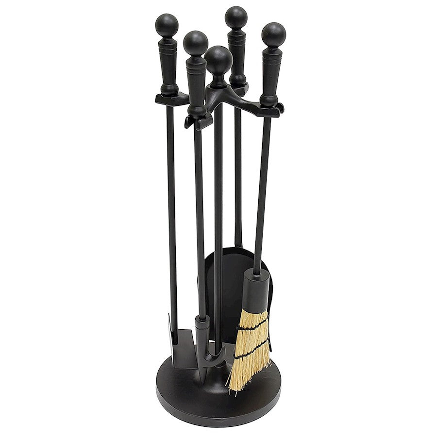 ACHLA Minuteman Paxton Mini Fireplace Tool Set | Traditional Cast Iron Black Powder Coat | Wood & Pellet Stove Tending | Model MINI-14BK