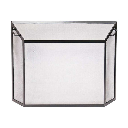 Minuteman International Spark Guard Screen 39.5in W x 29.5in H | Graphite Wrought Iron Fireplace Screen | Living Room & Hearth Protection | Model S-54