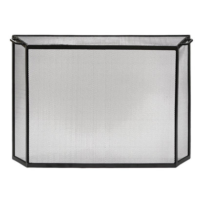 Minuteman International Spark Guard Screen 44in W x 33in H | Graphite Wrought Iron Fireplace Screen | Living Room & Hearth Protection | Model S-54L