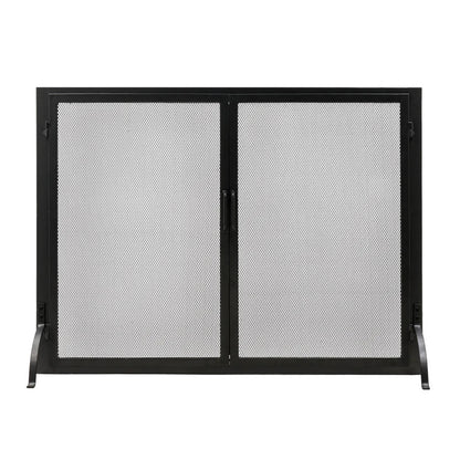 Minuteman International Classic Fireplace Screen with Doors 44in | Graphite Wrought Iron | Living Room & Covered Patio | 44 x 5 x 33 in | Model S-63L