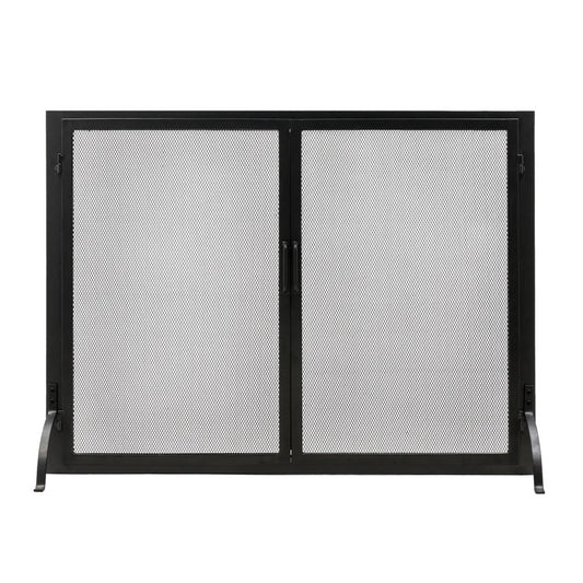 Minuteman International Classic Fireplace Screen with Doors 44in | Graphite Wrought Iron | Living Room & Covered Patio | 44 x 5 x 33 in | Model S-63L