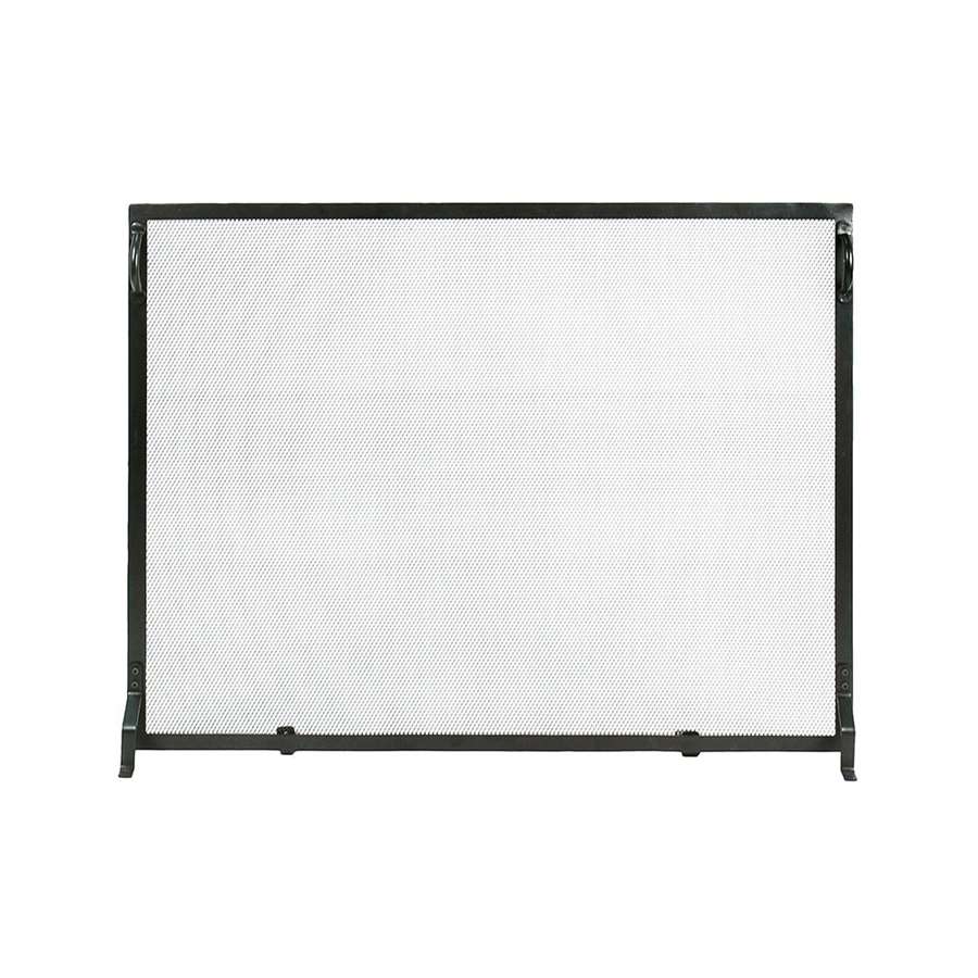 Minuteman International Plain Fireplace Screen 38x30in | Black Powder Coated Wrought Iron | Indoor & Outdoor Hearth Safety | Model SA-3830