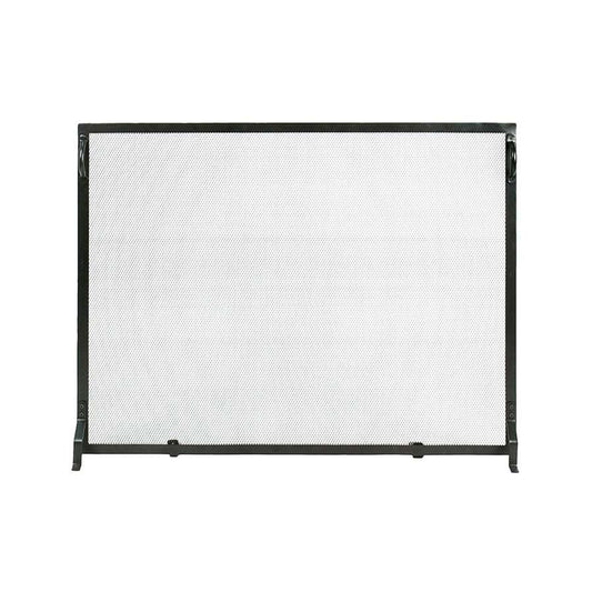Minuteman International Plain Fireplace Screen 38x30in | Black Powder Coated Wrought Iron | Indoor & Outdoor Hearth Safety | Model SA-3830