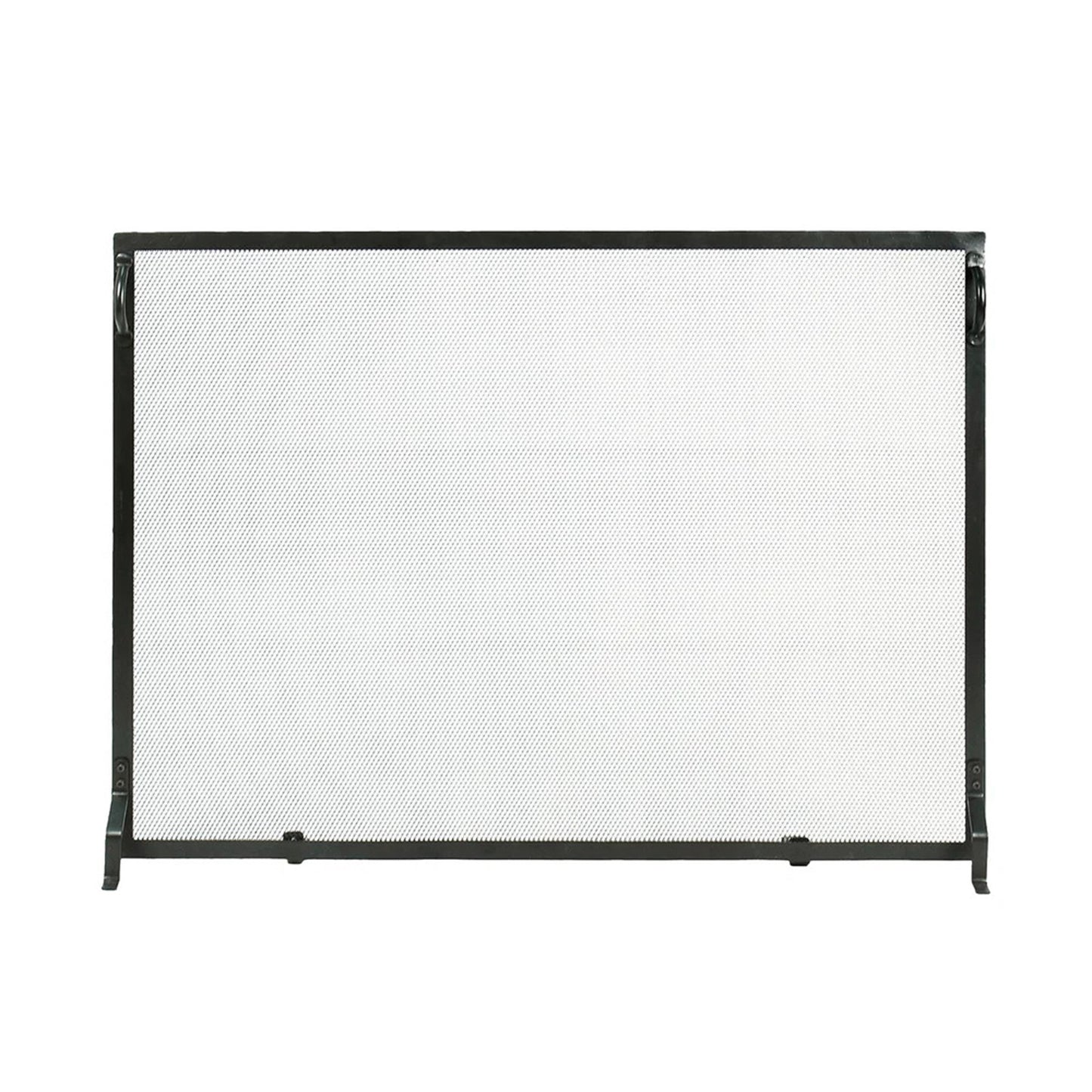 Minuteman International Plain By Design 44in Fireplace Screen | Black Wrought Iron Flat Mesh | Living Room & Hearth Safety | Model SA-4433