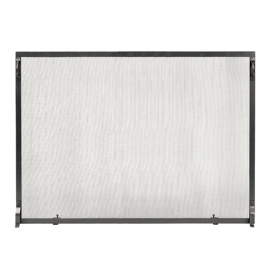 Minuteman International Plain By Design 50in x 36in Fireplace Screen | Black Wrought Iron Expanded Mesh | Living Room & Hearth Safety | Model SA-5036