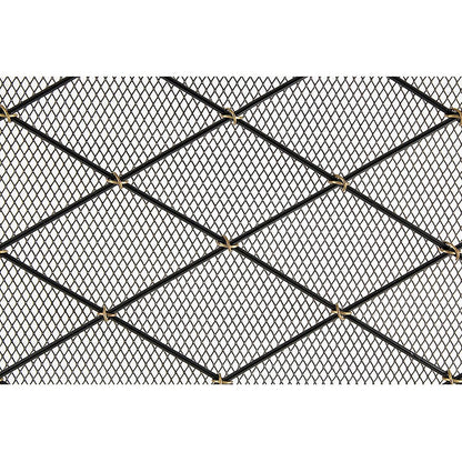 ACHLA Harlequin 38x30in Flat Fireplace Screen | Wrought Iron Black Powdercoat with Brass Accents | Living Room & Hearth Protection | Model SF-3830