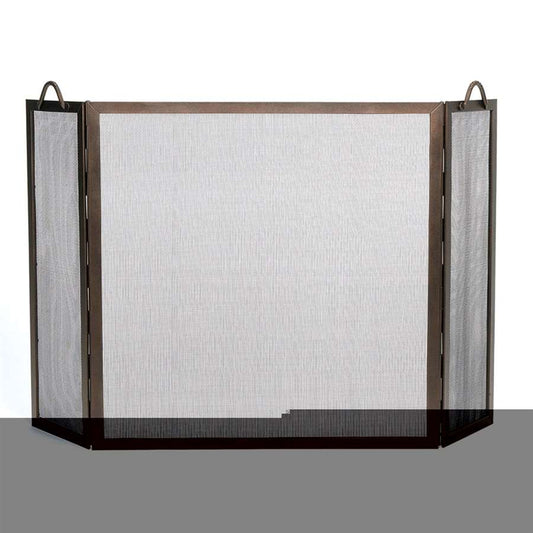 Minuteman International SS-31Z 52in Wrought Iron Fireplace Screen | Roman Bronze Powder-Coated Twisted Rope Handles | Living Room & | Model SS-31Z