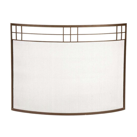 Minuteman International SS-36Z 39in Curved Fireplace Screen | Roman Bronze Wrought Iron | Living Room & Hearth Accent | Model SS-36Z