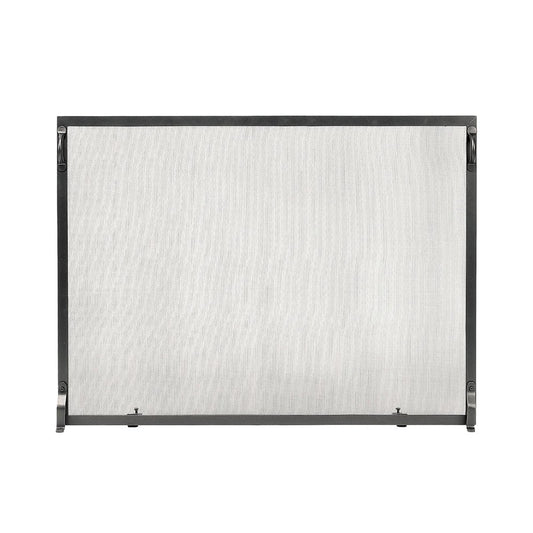 Minuteman International Colonial 44x33in Fireplace Screen | Graphite Wrought Iron Flat Screen | Living Room & Indoor-Outdoor Hearth | Model SS-4433