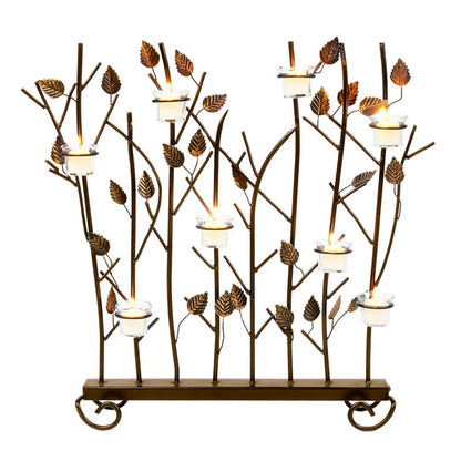 Minuteman International Summer Screen for Votives | Wrought Iron Roman Bronze with Gold Accents | Fireplace & Patio Decorative Screen | Model SSB-02