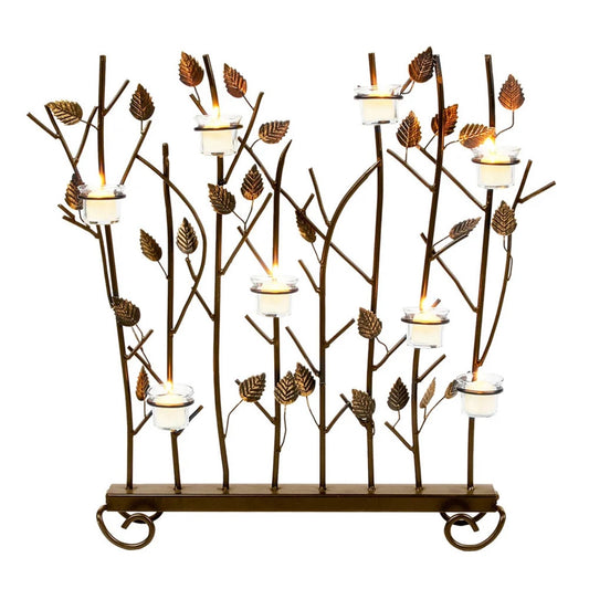 Minuteman International Summer Screen for Votives | Wrought Iron Roman Bronze with Gold Accents | Fireplace & Patio Decorative Screen | Model SSB-02