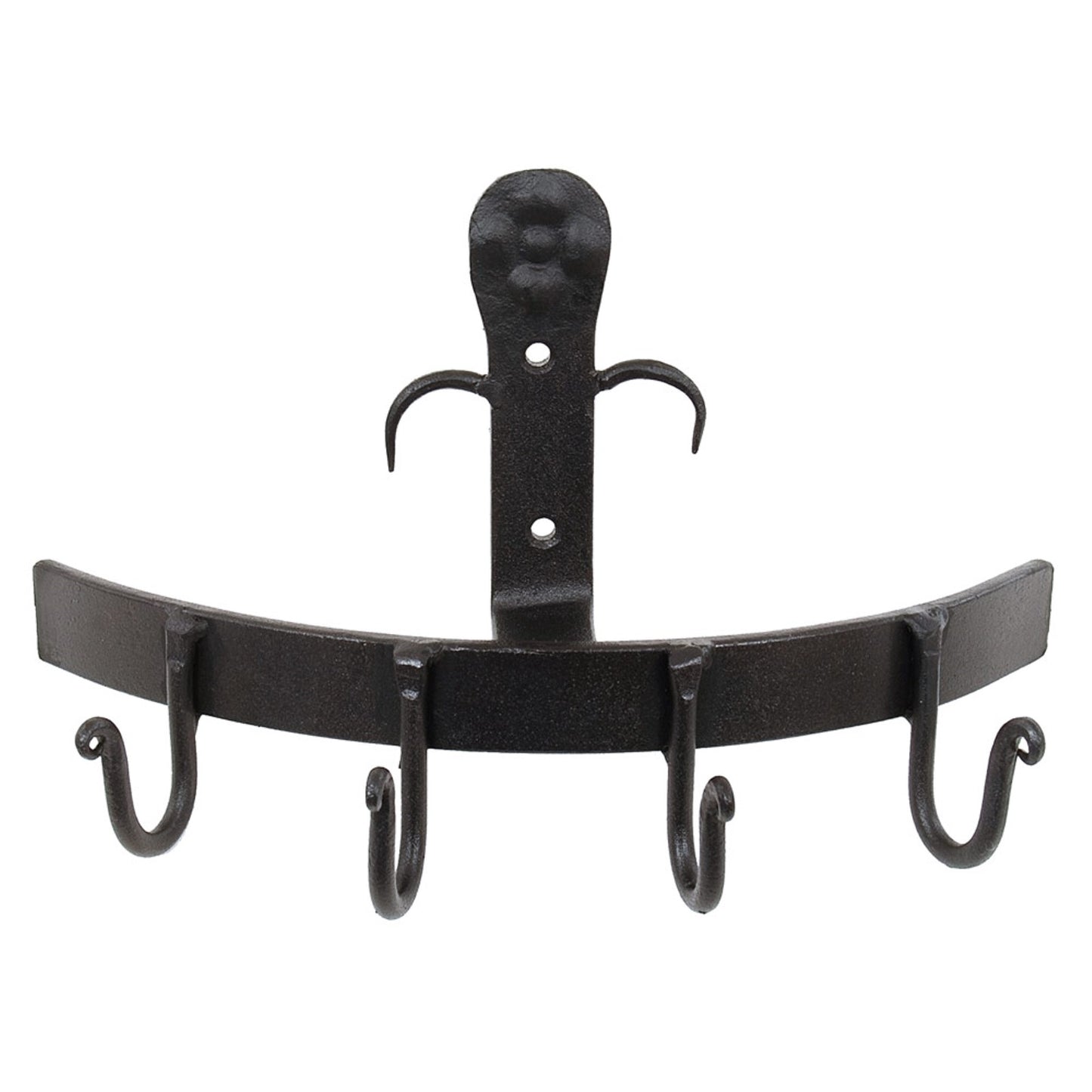 Minuteman International SWB-01 4-Hook Wall Bracket | Wrought Iron Black | Entryway & Mudroom Coat Rack | 10 x 4 x 5 in | Model SWB-01