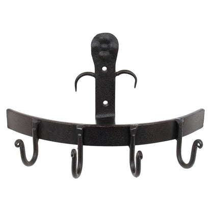 Minuteman International SWB-01 4-Hook Wall Bracket | Wrought Iron Black | Entryway & Mudroom Coat Rack | 10 x 4 x 5 in | Model SWB-01
