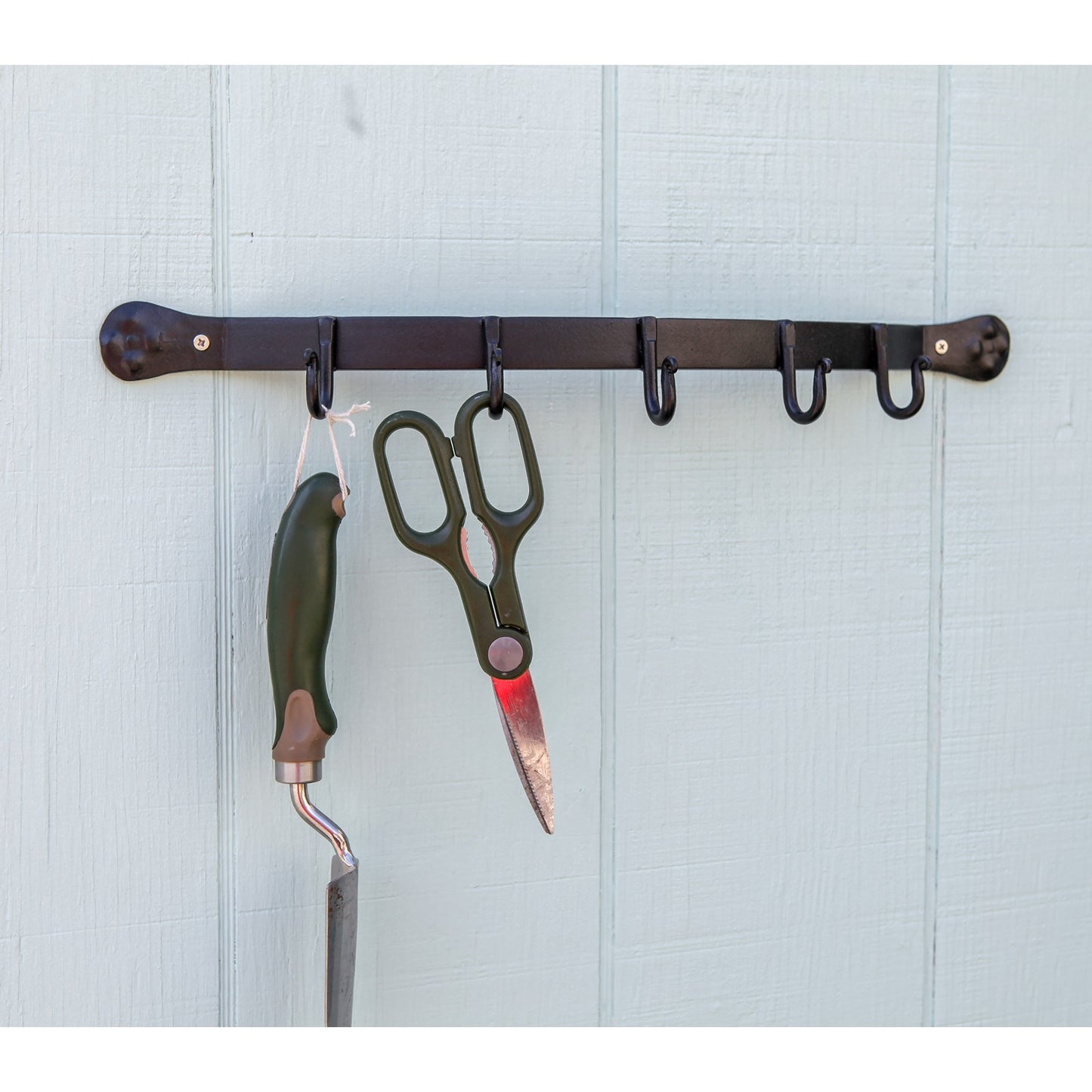 Minuteman International SWB-02 5-Hook Wall Bracket | Industrial Wrought Iron Black | Entryway & Mudroom Coat Rack | 19.5 x 4.5 x 2 in | Model SWB-02