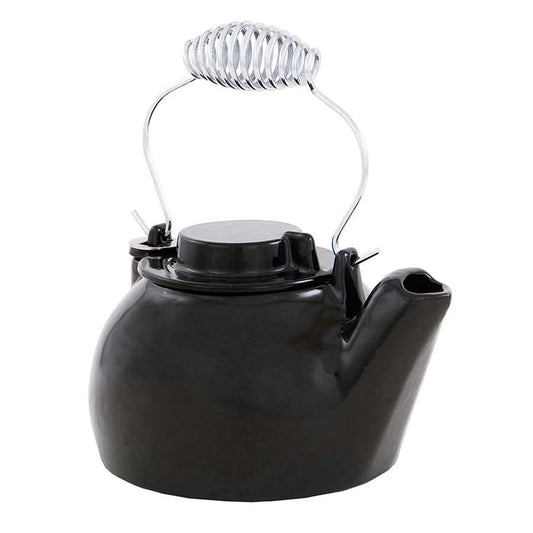 Minuteman International 2.5 Quart Cast Iron Humidifying Kettle | Traditional Black Enameled Cast Iron | Living Room & Bedroom | Model T-16-BK