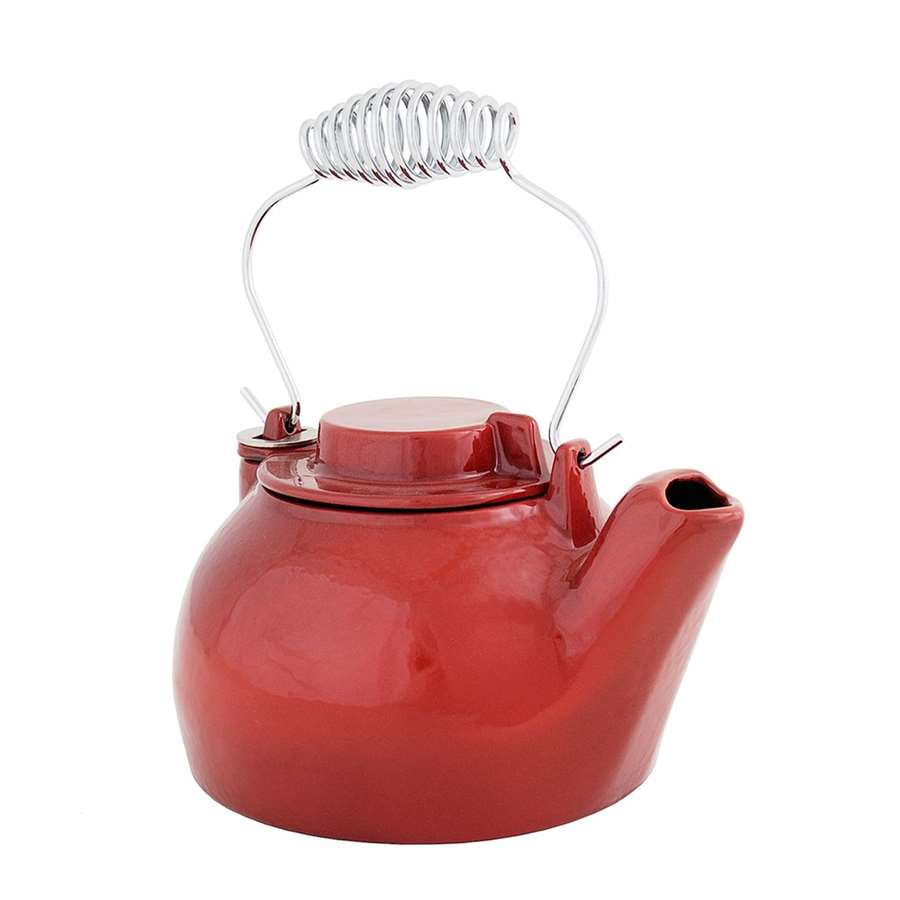 Minuteman International 2.5-Quart Cast Iron Humidifying Kettle | Traditional Red Porcelain Enamel | Living Room & Bedroom Humidifier | Model T-16-R
