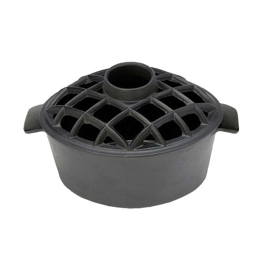 Minuteman International 2.2 Qt Enamel Steamer | Lattice Top Cast Iron with Blue/Black Finish | Stovetop & Kitchen Decor | Model T-50-BB