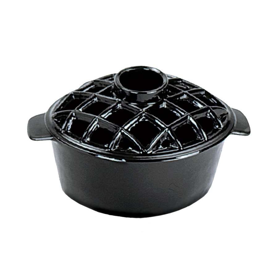 Minuteman International 2.2 Qt Enamel Steamer | Cast Iron with Black Baked Enamel | Stovetop & Fireplace Decor | 6.5 x 6.75 x 11 in | Model T-50-BK