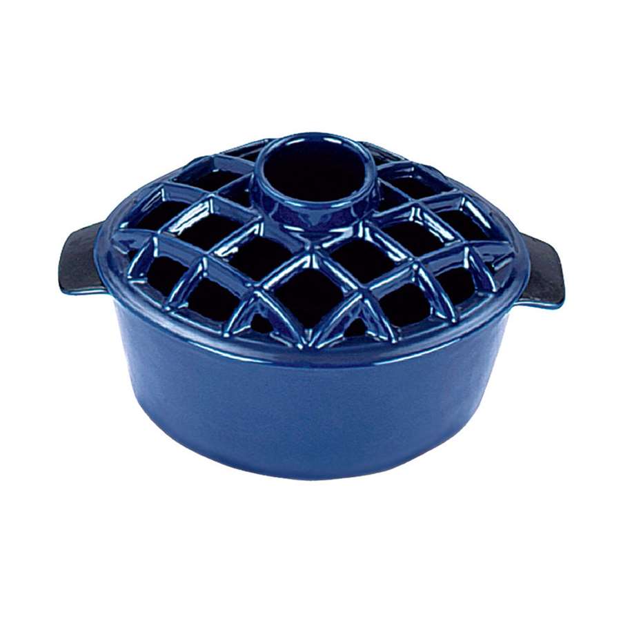 Minuteman International T-50-BL 2.2 Qt Enamel Steamer | Cast Iron with Blue Porcelain Finish | Stovetop & Kitchen Decor | Model T-50-BL