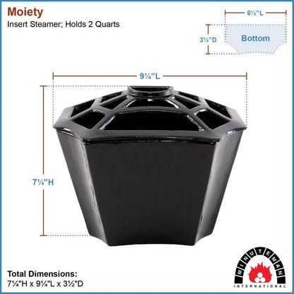 Minuteman International Moiety Insert Steamer | Cast Iron Black Finish | Wood-Stove Insert & Mantle Shelf | 9.25 x 5 x 7.25 in, 2 Quart | Model T-51