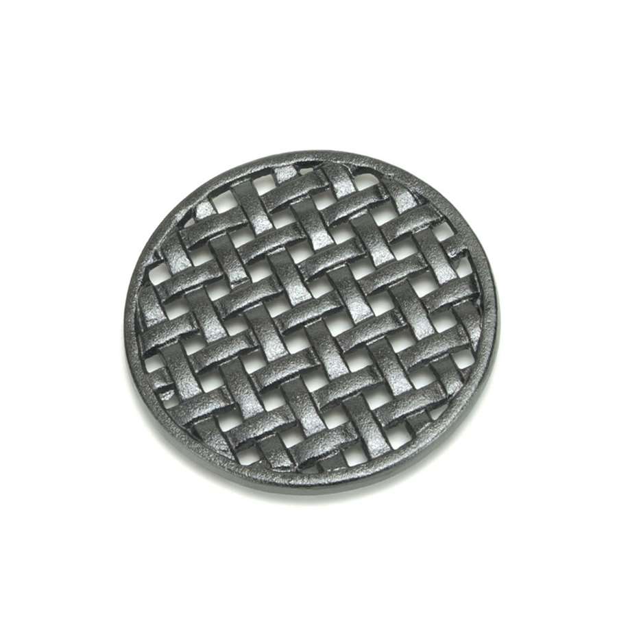 Minuteman International Cast Iron Round Trivet 6.5in | Matte Black Enamel Lattice | Stove Top & Countertop Kettle Protector | Model TWI-03