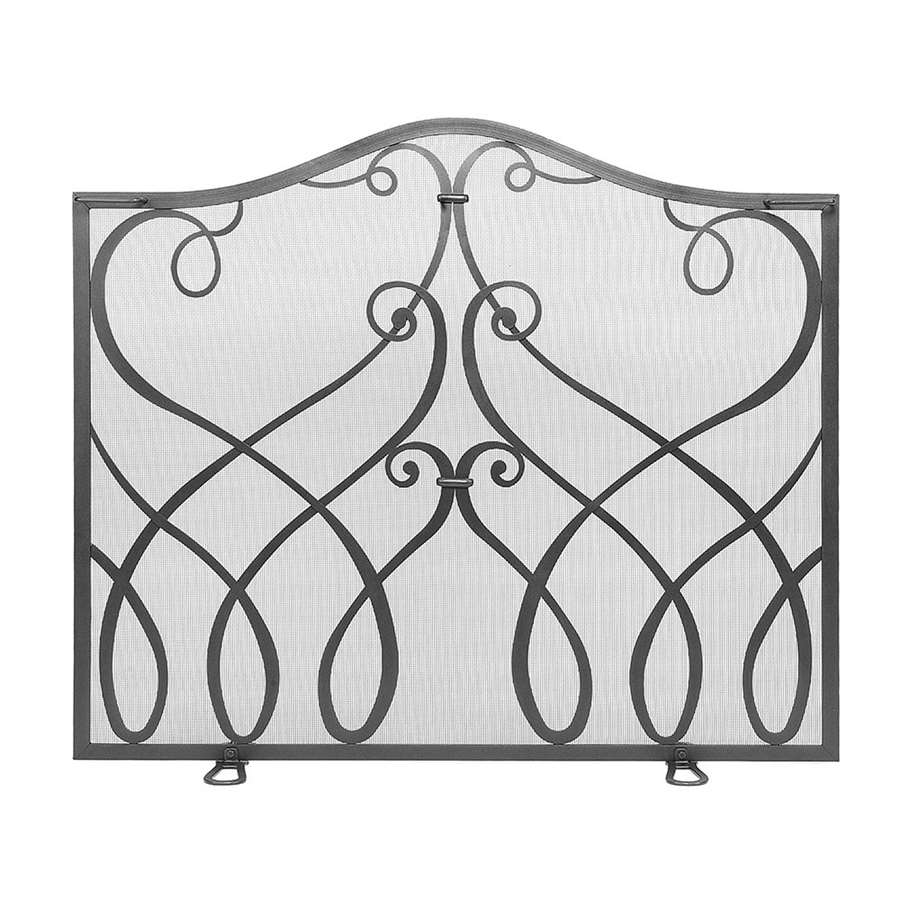 Minuteman International Cypher 38in Fireplace Screen | Graphite Wrought Iron | Living Room & Hearth Accent | 38 x 11 x 34 in | Model VS21-01
