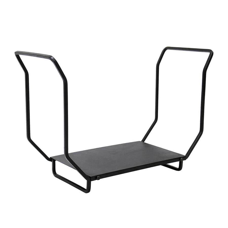 Minuteman International WDH-24 24in Wrought Iron Log Rack | Industrial Black Powder Coat | Indoor & Outdoor Firewood Storage | Model WDH-24