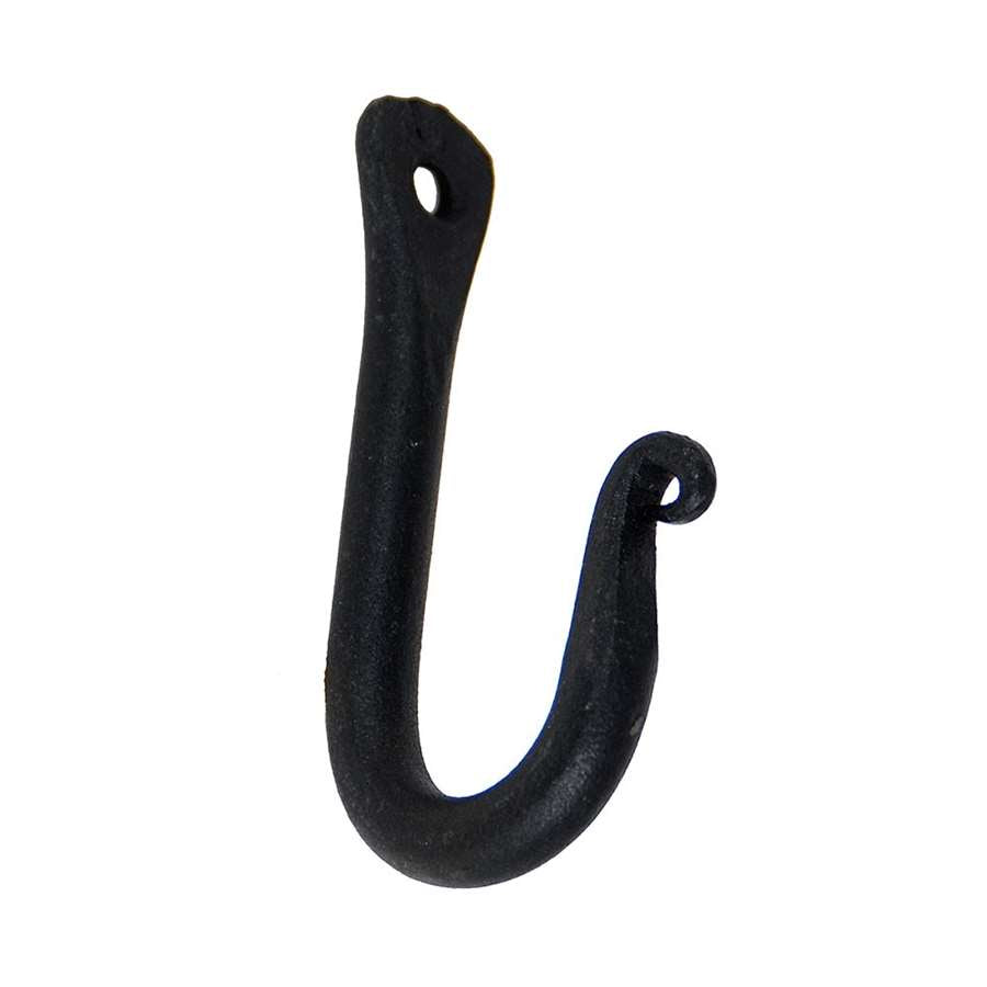 Minuteman International WH-01 Single Hook Wall Bracket | Wrought Iron Black Powder Coated | Fireplace Tool Storage & Entryway Organizer | Model WH-01