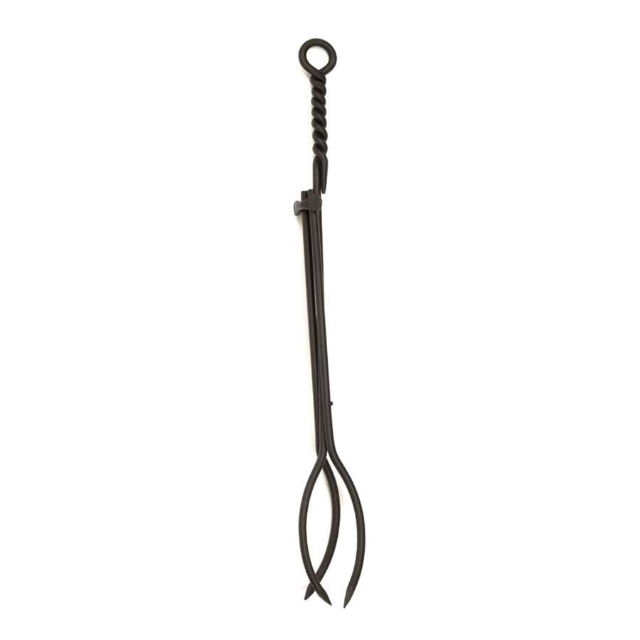 Minuteman International Standard Rope Design Tongs 28in | Black Wrought Iron Fireplace Tool | Indoor & Outdoor Fireplace | 28in L | Model WR-02T