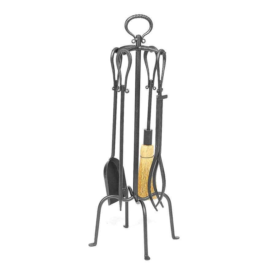 Minuteman International Loop 5-Piece Fireplace Tool Set | Graphite Powder-Coated Wrought Iron | Hearth & Fireplace Accessory | Model WR-08
